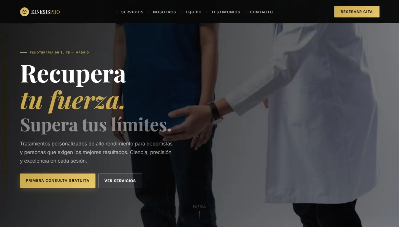 Landing page centro de kinesiología